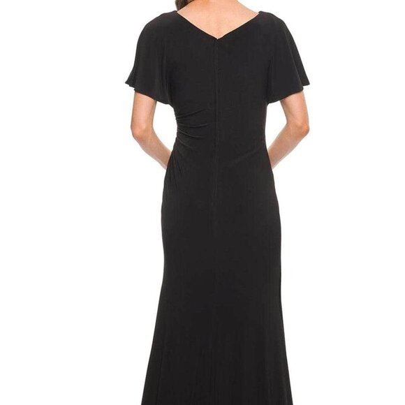 NWT La Femme 29997SC Jersey Mother of the Bride Dress Black Size 14 - Picture 3 of 8